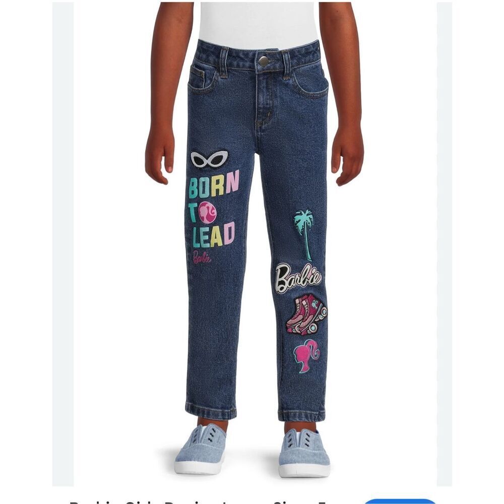 Barbie Born To Lead‎ Girls Blue Jeans Straight Leg Size 14 Blue Denim